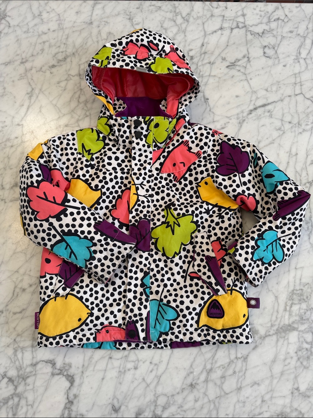 Girls' 4T Burton Elodie Whoos There Print Hooded Snow Jacket Colorful DryRide